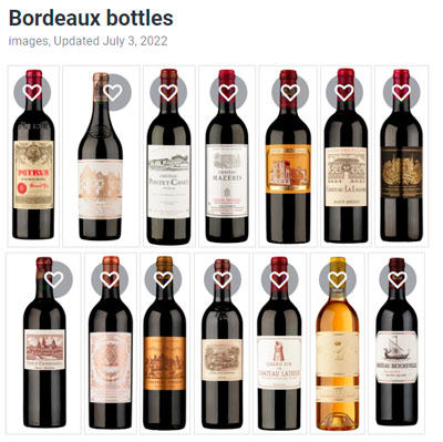 bordeaux bottles in high resolution